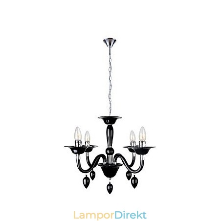 Modern Svart Ljuskrona Med 4 Ljus Modern Svart Ljuskrona Med 4 Ljus