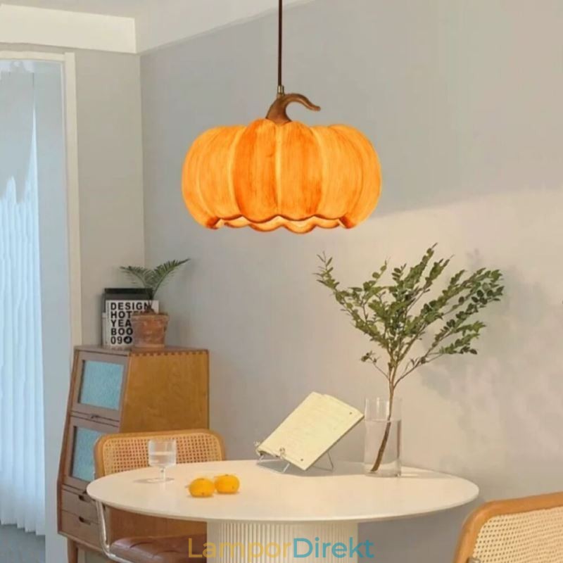 Creative Pumpa Pendel Light Japansk Retro Taklampa Taklampa
