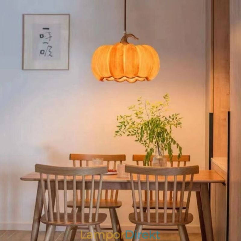 Creative Pumpa Pendel Light Japansk Retro Taklampa Taklampa