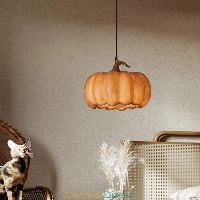 Creative Pumpa Pendel Light Japansk Retro Taklampa Taklampa