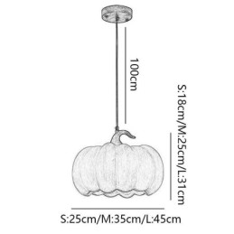 Creative Pumpa Pendel Light Japansk Retro Taklampa Taklampa