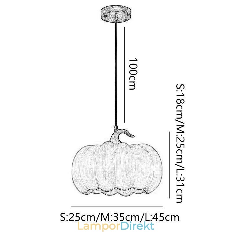 Creative Pumpa Pendel Light Japansk Retro Taklampa Taklampa