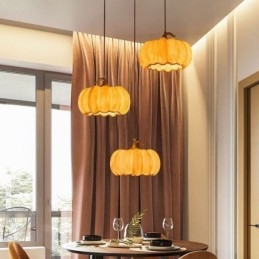 Creative Pumpa Pendel Light Japansk Retro Taklampa Taklampa