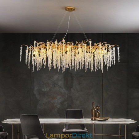 Nordic Pendel Light Golden Branch G9 Glaskrona Nordic Pendel Light Golden Branch G9 Glaskrona