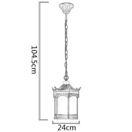 Kinesisk Utomhuslampa Vattentät Hexagon Gazebo Pendellampa