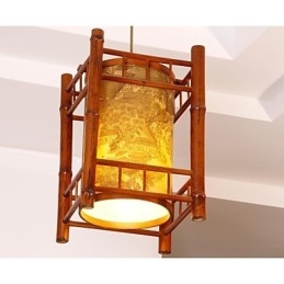 Retro Lantern Trä Bambu Ljuskrona