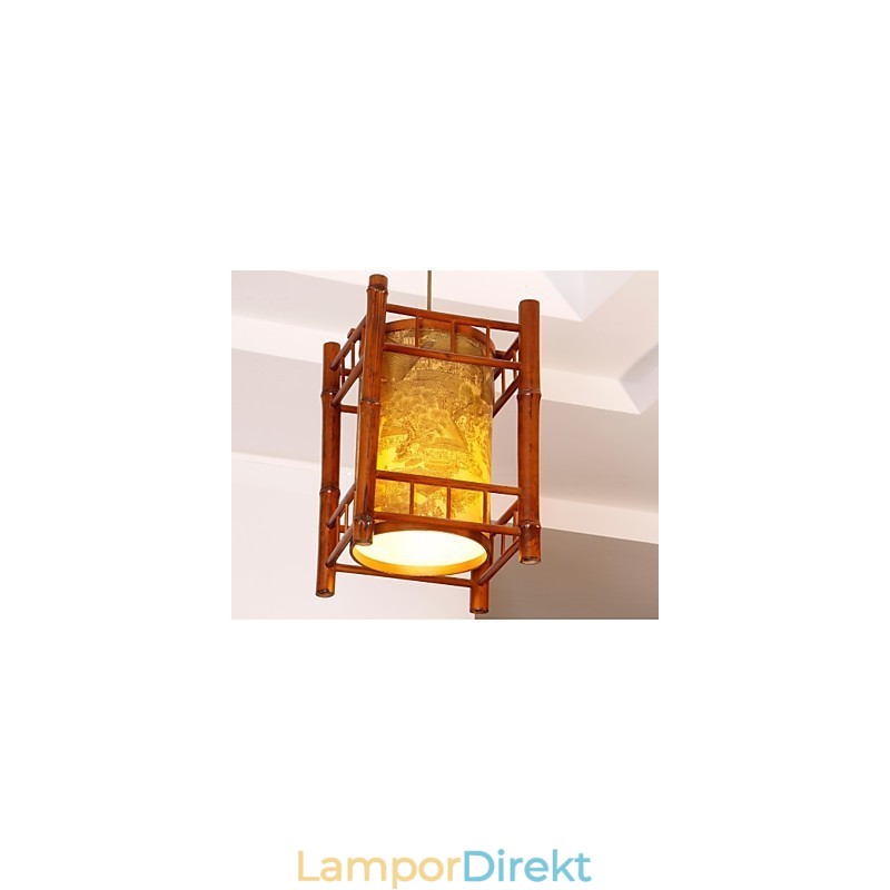 Retro Lantern Trä Bambu Ljuskrona