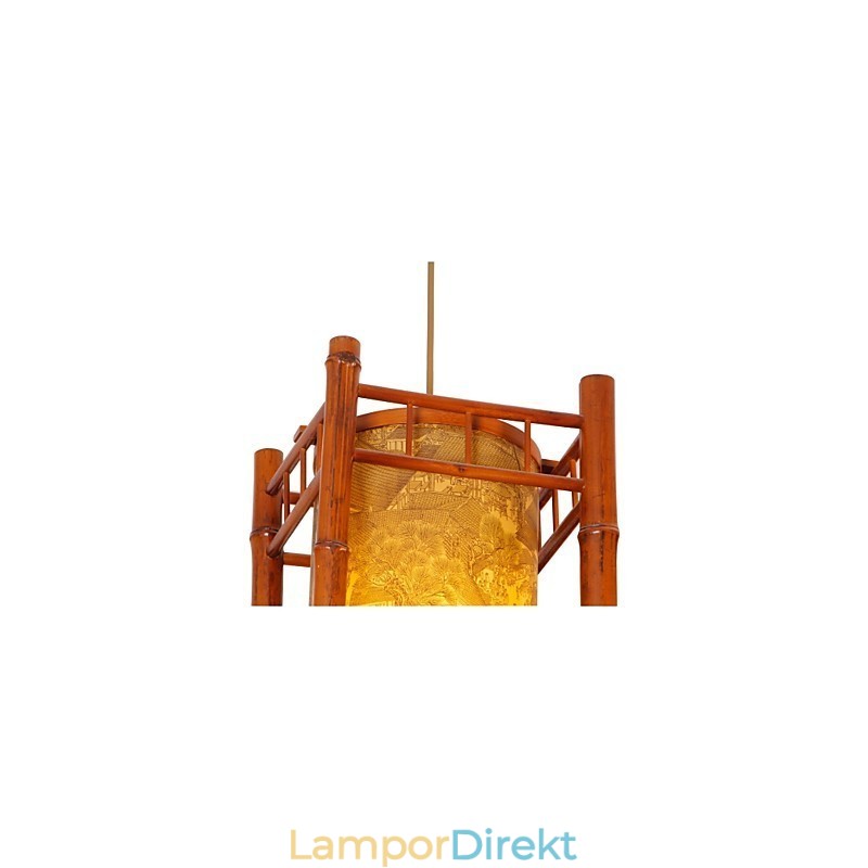 Retro Lantern Trä Bambu Ljuskrona