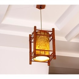 Retro Lantern Trä Bambu Ljuskrona
