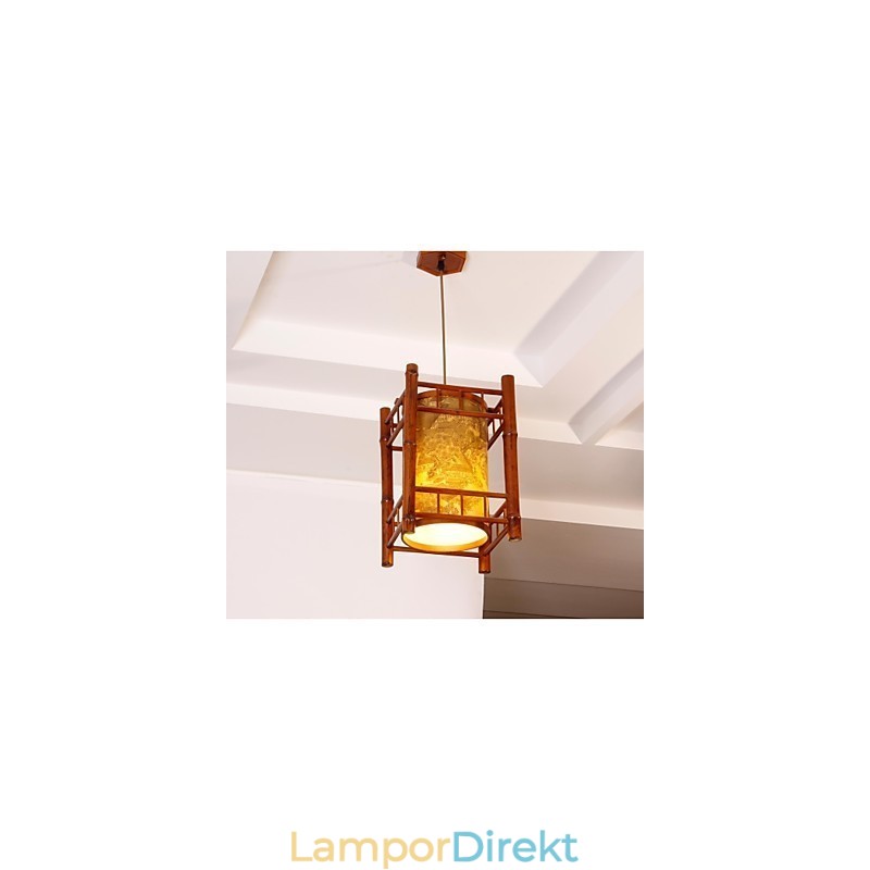 Retro Lantern Trä Bambu Ljuskrona