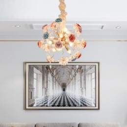 Dekorativ Hängande Ljuskrona Modern Crystal Flower Chandelier