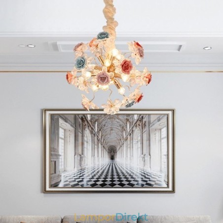 Dekorativ Hängande Ljuskrona Modern Crystal Flower Chandelier Dekorativ Hängande Ljuskrona Modern Crystal Flower Chandelier