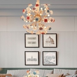 Dekorativ Hängande Ljuskrona Modern Crystal Flower Chandelier