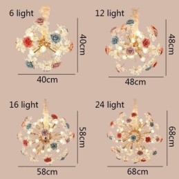 Dekorativ Hängande Ljuskrona Modern Crystal Flower Chandelier