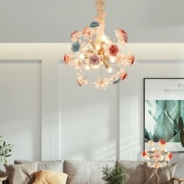 Dekorativ Hängande Ljuskrona Modern Crystal Flower Chandelier