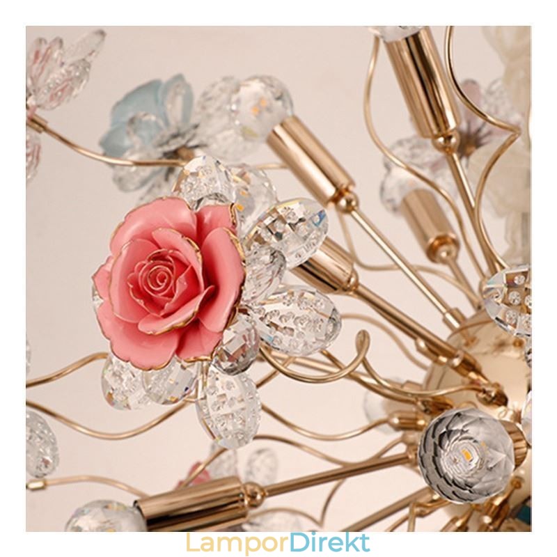 Dekorativ Hängande Ljuskrona Modern Crystal Flower Chandelier