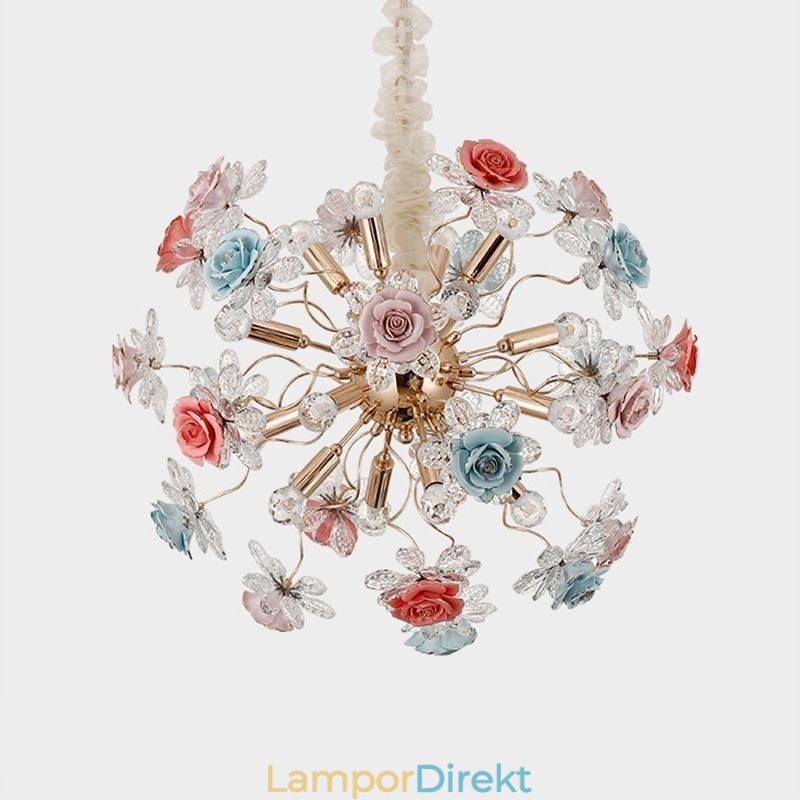 Dekorativ Hängande Ljuskrona Modern Crystal Flower Chandelier