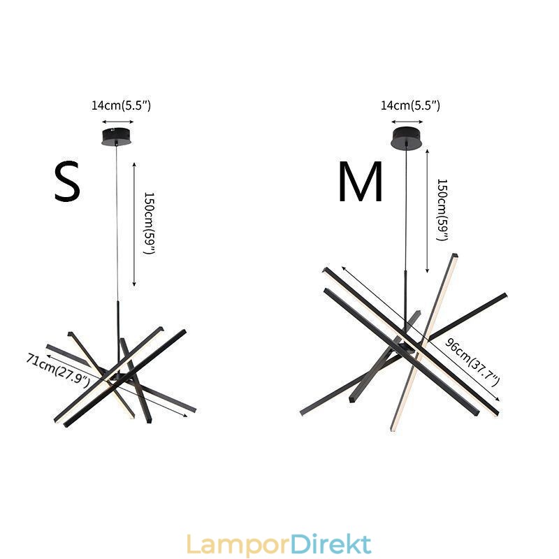 Modern Taklampa Dimbar Svart Strip Taklampa