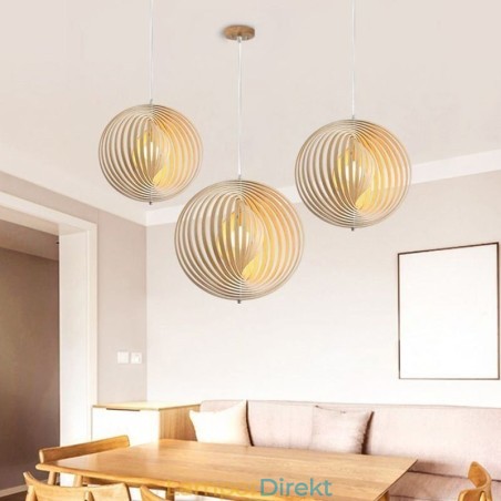 Modern Rund Boll Ljuskrona Basträ Hängande Lampa Modern Rund Boll Ljuskrona Basträ Hängande Lampa