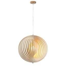 Modern Rund Boll Ljuskrona Basträ Hängande Lampa
