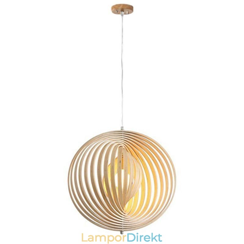 Modern Rund Boll Ljuskrona Basträ Hängande Lampa