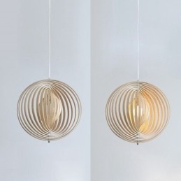 Modern Rund Boll Ljuskrona Basträ Hängande Lampa