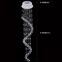 Kristall Taklampa Ljuskrona Belysning 1 Ljus Silver Canpoy Klar K9 Crystal Helix Taklampor H80Cm