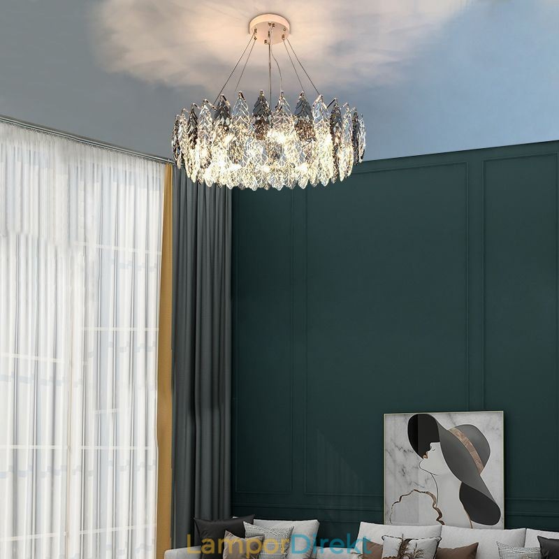 European Iron Pendel Light Creative Glass Leaf Chandelier