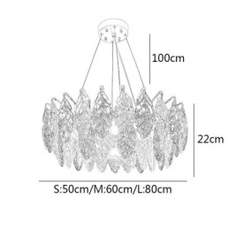 European Iron Pendel Light Creative Glass Leaf Chandelier
