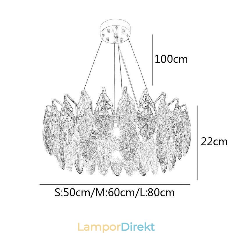 European Iron Pendel Light Creative Glass Leaf Chandelier