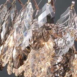 European Iron Pendel Light Creative Glass Leaf Chandelier