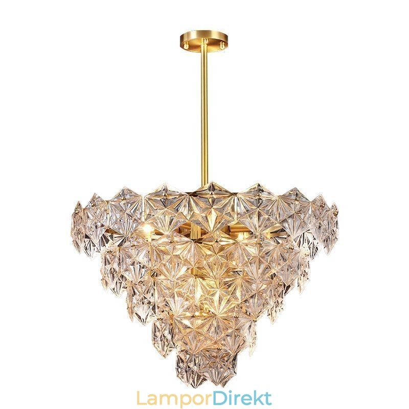 Europeisk Glas Taklampa Modern Konformad Ljuskrona