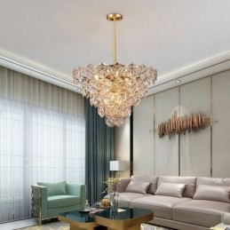 Europeisk Glas Taklampa Modern Konformad Ljuskrona