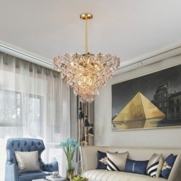 Europeisk Glas Taklampa Modern Konformad Ljuskrona