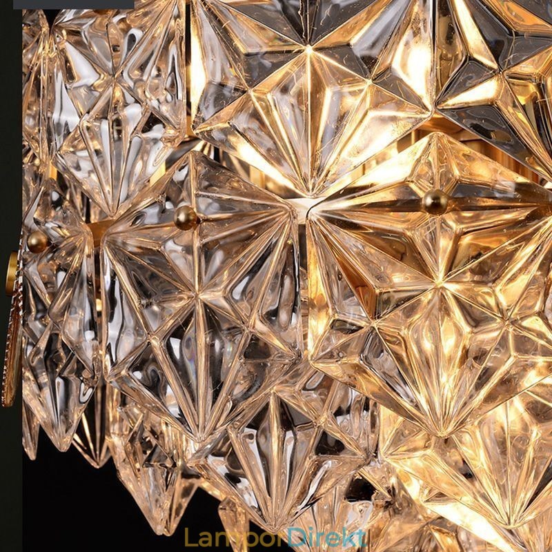 Europeisk Glas Taklampa Modern Konformad Ljuskrona