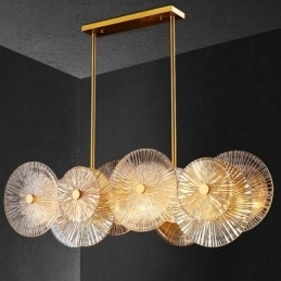 Modern Spark Disc Ljuskrona Fyrverkeri Glas Pendel Lampa Heminredning Belysning