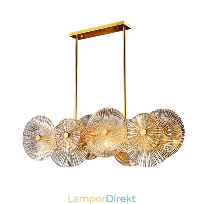 Modern Spark Disc Ljuskrona Fyrverkeri Glas Pendel Lampa Heminredning Belysning