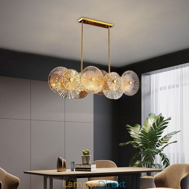 Modern Spark Disc Ljuskrona Fyrverkeri Glas Pendel Lampa Heminredning Belysning