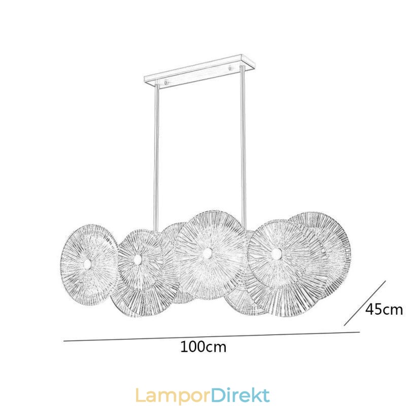 Modern Spark Disc Ljuskrona Fyrverkeri Glas Pendel Lampa Heminredning Belysning