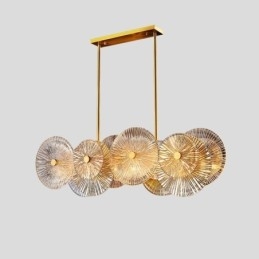 Modern Spark Disc Ljuskrona Fyrverkeri Glas Pendel Lampa Heminredning Belysning