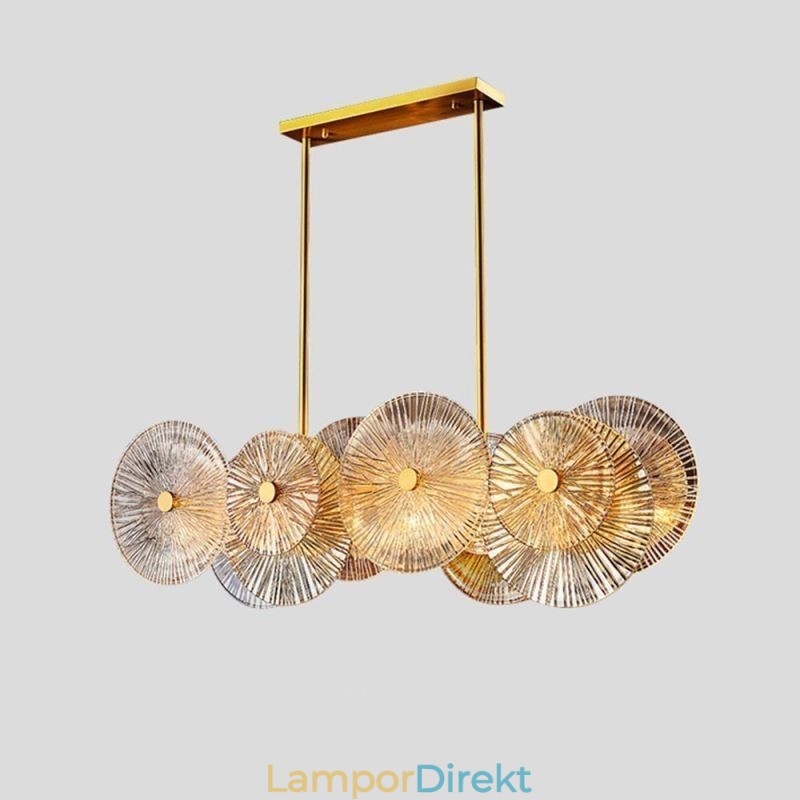 Modern Spark Disc Ljuskrona Fyrverkeri Glas Pendel Lampa Heminredning Belysning