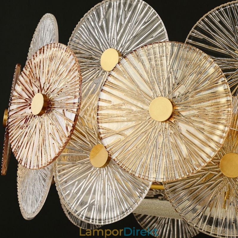Modern Spark Disc Ljuskrona Fyrverkeri Glas Pendel Lampa Heminredning Belysning