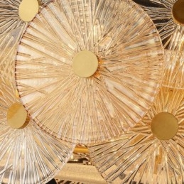 Modern Spark Disc Ljuskrona Fyrverkeri Glas Pendel Lampa Heminredning Belysning