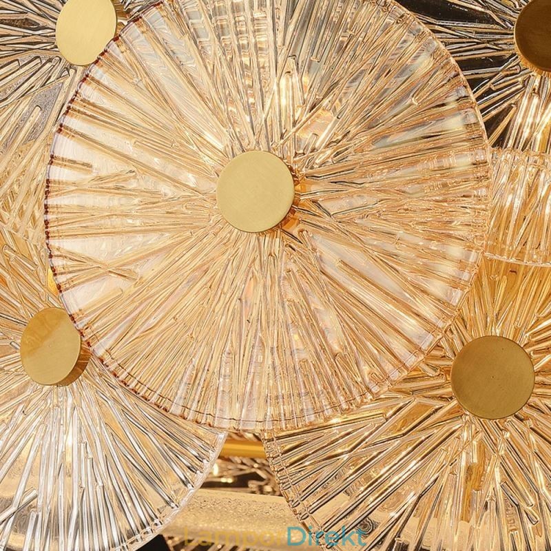 Modern Spark Disc Ljuskrona Fyrverkeri Glas Pendel Lampa Heminredning Belysning