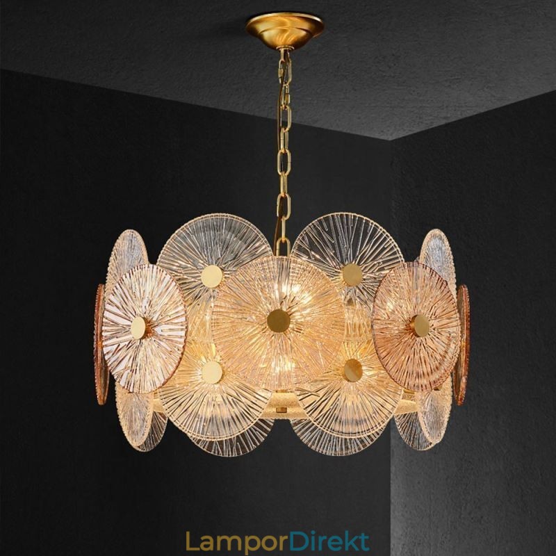 Modern Spark Disc Ljuskrona Fyrverkeri Glas Pendel Lampa Home Deco Belysning
