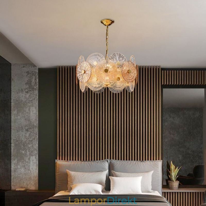 Modern Spark Disc Ljuskrona Fyrverkeri Glas Pendel Lampa Home Deco Belysning