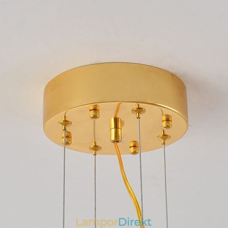 Europeiskt Glas Hängande Ljus Fläktformad Konstkrona