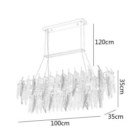 Konstnärlig Glaskrona Fjäder Ovalt Taklampa