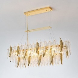 Konstnärlig Glaskrona Fjäder Ovalt Taklampa