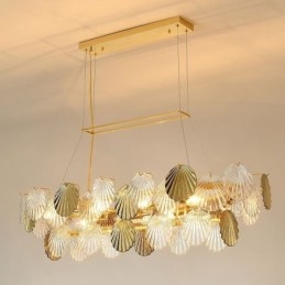 Lyxig Glasljuskrona Modelampa Skalform Glas Hängande Lampa